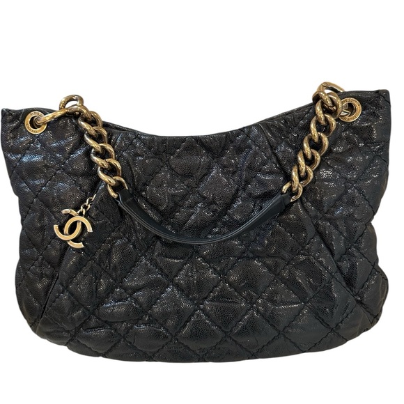 CHANEL Handbags - CHANEL CC CAVIAR LEATHER HOBO  TOTE